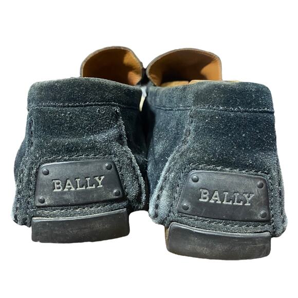BALLY black suede square toe loafers with white band - Men\'s Size 10 main image 8